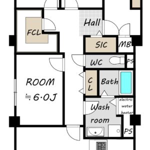 摂津スカイハイツ802　販売図面おしゃれ